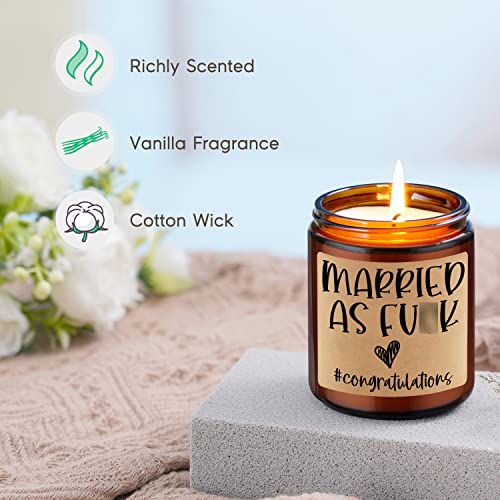 GSPY Vanilla Scented Candles - Honeymoon Gifts, Newlywed Gift, Wedding Gifts for Couple, Bride, Groom - Wedding Candles, Married AF Gifts - Funny Gifts for Married Couple, Bachelorette Gifts for Bride