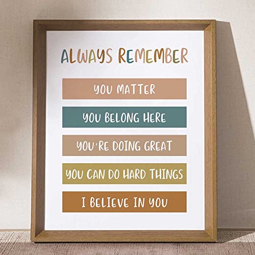 Always Remember, You Matter, Boho Classroom Decor, Motivational Poster, Welcome To Classroom Sign, Affirmation Wall Art, Playroom Decor, Child Art, 8x10 inch - UNFRAMED