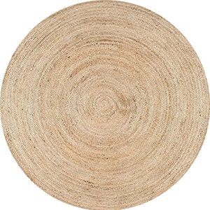 vipanth exports natural jute rug hand braided round area rug handmade rug for home decor (2 feet round (24 x 24 inches), beige) vp501rjwb