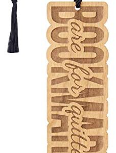 Wood Bookmark - Bookmarks are for Quitters - Laser Engraved - Made in The USA - Wooden Book Mark with Black Tassel