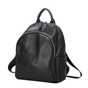 girlfeel genuine leather women’s fashion backpack purses multipurpose design travel bagbusiness work bag for men/women-black