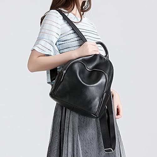 Girlfeel Genuine Leather Women's Fashion Backpack Purses Multipurpose Design Travel bagBusiness Work Bag for Men/Women-Black