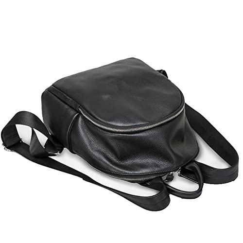 Girlfeel Genuine Leather Women's Fashion Backpack Purses Multipurpose Design Travel bagBusiness Work Bag for Men/Women-Black