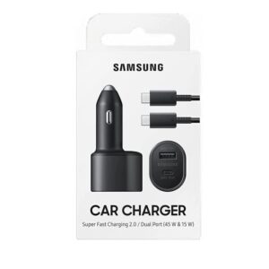 samsung super fast dual car charger (45w+15w) two ports ep-l5300 black