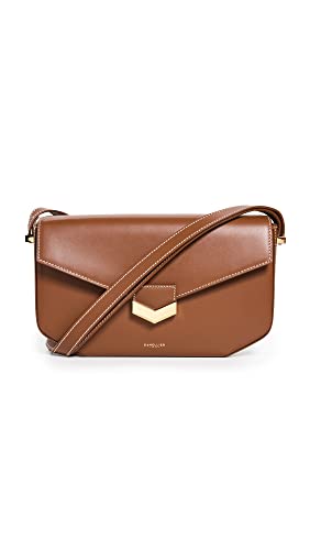 DeMellier Women's Midi London Crossbody, Tan w/Ecru Stitching, One Size