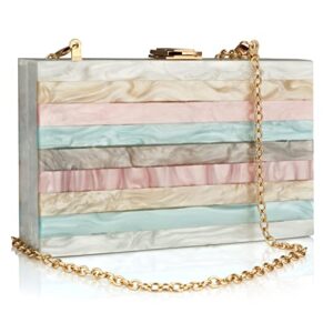 rkrouco women acrylic evening clutch purses multicolor purse handbag for wedding cocktail party prom