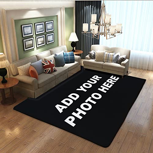 Custom Rug Design Your Photo Logo Text Personalized Door Mat Soft Anti Slip Washable Decorative Area Carpet for Home Bedroom Living Room Office Upgrade Models 36 x 24 in