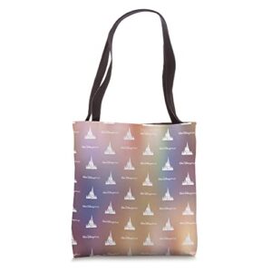 walt disney world 50th anniversary castle rainbow tote bag