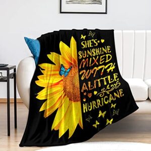 Sunflower Blanket Beautiful Sunflowers Throw Blanket Soft Flannel Lightweight Blanket Gifts for Kids Adults 50"x40"