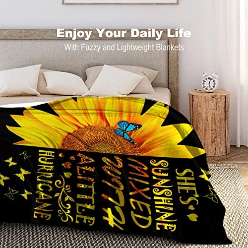 Sunflower Blanket Beautiful Sunflowers Throw Blanket Soft Flannel Lightweight Blanket Gifts for Kids Adults 50"x40"