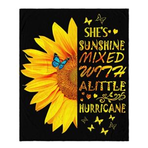 Sunflower Blanket Beautiful Sunflowers Throw Blanket Soft Flannel Lightweight Blanket Gifts for Kids Adults 50"x40"