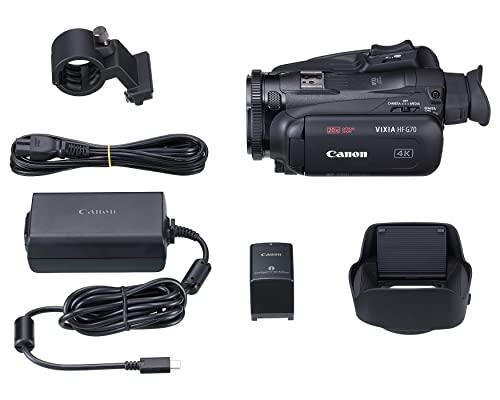 Canon VIXIA HF G70 Camcorder 1/2.3” 4K UHD CMOS Sensor 20x Optical Zoom, 800x Digital Zoom, Image Stabilization, HDMI, USB Live Streaming, Time Stamp On-Screen Display Recording