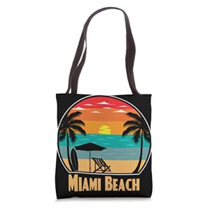 miami beach florida sunset – i love miami beach souvenir tote bag