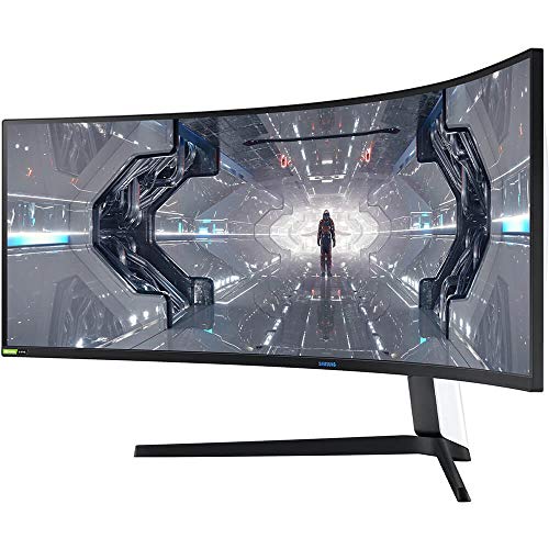 SAMSUNG 49” Odyssey G9 Gaming Monitor, 1000R Curved Screen, QLED, Dual QHD Display, 240Hz, NVIDIA G-SYNC and FreeSync Premium Pro, LC49G95TSSNXZA, Black