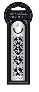irish metal bookmark with celtic knotwork, ireland & spiral design