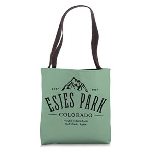 estes park colorado established 1917 rocky mountain design tote bag