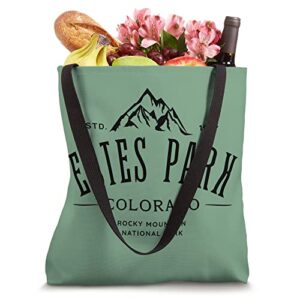 Estes Park Colorado Established 1917 Rocky Mountain Design Tote Bag
