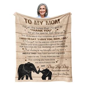 mom gifts from daughter, mom blanket 60″x50″, birthday gifts for mom, best mom gifts ideas for mother, bonus mom gifts for women valentines anniversary mothers day christmas, to my mom throw blankets