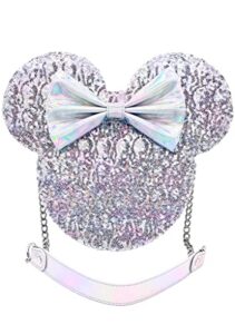 loungefly x lasr exclusive disney holographic minnie sequin crossbody bag – fashion bags cute crossbody bags disneybound cosplay