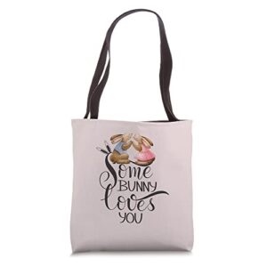 some bunny love you cute house rabbit owners sayings tote bag