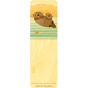 Emmit & Eli Otters Wood Bookmark/Ruler by Night Owl Paper Goods