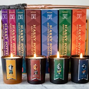 Harry Potter Hogwarts House Scented Soy Wax Candles, Set of 4 with Unique Fragrances | 20-Hour Burn Time | Home Decor Housewarming Essentials, Wizarding World Gifts and Collectibles