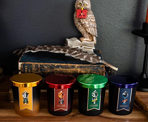 Harry Potter Hogwarts House Scented Soy Wax Candles, Set of 4 with Unique Fragrances | 20-Hour Burn Time | Home Decor Housewarming Essentials, Wizarding World Gifts and Collectibles