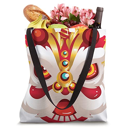 Lion Dance Head Festival Happy Chinese New Year Tote Bag