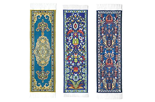 Oriental Carpet Bookmarks Tientsin - Authentic Woven Carpet - RUG BOOKMARKS - Beautiful, Elegant, Woven Cloth Bookmarks! Best Gifts for Men Women Adults Teens Teachers & Librarians!