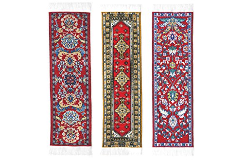 Oriental Carpet Bookmarks Tientsin - Authentic Woven Carpet - RUG BOOKMARKS - Beautiful, Elegant, Woven Cloth Bookmarks! Best Gifts for Men Women Adults Teens Teachers & Librarians!