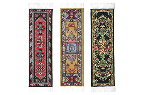 Oriental Carpet Bookmarks Tientsin - Authentic Woven Carpet - RUG BOOKMARKS - Beautiful, Elegant, Woven Cloth Bookmarks! Best Gifts for Men Women Adults Teens Teachers & Librarians!