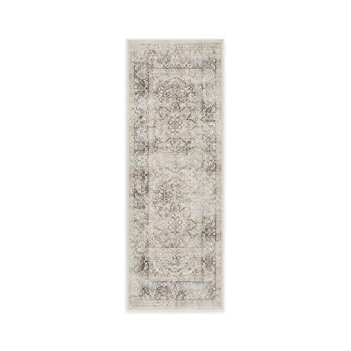 RUGGABLE Sarrah Runner Rug - Perfect Vintage Washable Rug for Entryway Hallway Kitchen - Pet & Child Friendly - Stain & Water Resistant - Hazel 2.5'x7' (Standard Pad)