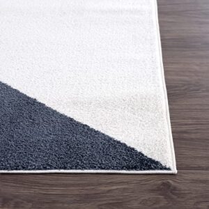 Abani Rugs Gray, Cream and Beige 4 ft. X 6ft. Contemporary Rug. Repeated Triangles in Tones of Cream and Gray Inspired by mid-Century Design. Minimalistic Design Turkish Stain Resistant Area Rug.