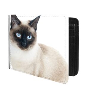 unique desige pattern – siamese cat, slim front pocket wallet billfold rfid blocking