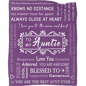 aunt blanket gifts for aunts from niece for mothers day birthday thanksgiving christmas blanket throw soft 60″ x 50″