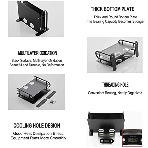 Haofy Wall Mount DVD Shelf, Double Layer Floating Wall Shelf TV Box Shelf Wall Mounted Router DVD Cable Box Shelf for Wall Decoration