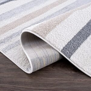 Abani Rugs Cream and Gray 6 ft. x 9 ft. Contemporary Neutral Paint line Area Rug. Superior Turkish Stain Resistant Area Rug
