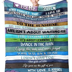 Worktisky Son Gifts Blanket,Son Blanket from Mom Dad,Dad/Mom to Son Gifts for Fathers Day,Birthday Gifts for Grown Son from Mom Dad,Valentines Gift for Son,Christmas Graduation Gift for Son 60"X 50"