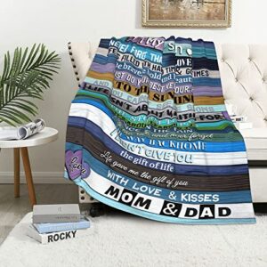 Worktisky Son Gifts Blanket,Son Blanket from Mom Dad,Dad/Mom to Son Gifts for Fathers Day,Birthday Gifts for Grown Son from Mom Dad,Valentines Gift for Son,Christmas Graduation Gift for Son 60"X 50"