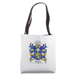 evans coat of arms – family crest tote bag