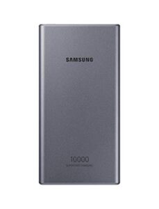 samsung 10,000 mah super fast 25w portable charger battery pack usb-c , silver (us version with warranty)