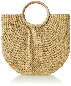 the drop women’s jileen top handle straw bag, natural, one size