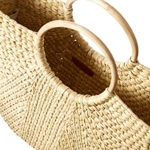 The Drop Women's Jileen Top Handle Straw Bag, Natural, One Size