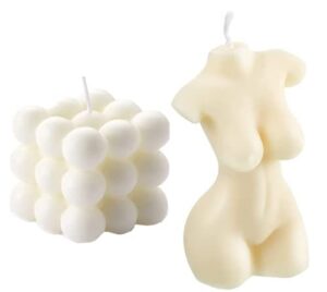 bubble candle soy wax scented candle hand poured scented candle and female body shaped candle set2 pieces handmade candle decorative candle for bedroom bathroom wedding use or gifting