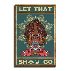 chakra hippie girl poster-yoga zen meditation spiritual paintings wall art canvas prints buddha let that go room bedroom studio pictures wall hippie decor (hippie girl 3,16×24inch-unframed)