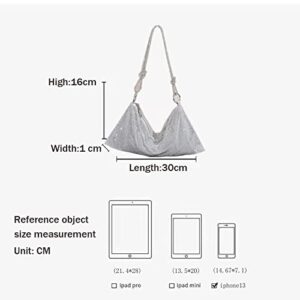 Women's Rhinestones Purses Silver Evening Bag Crystal Clutch Wedding Party Sparkly Hobo Bags for Women (silver)