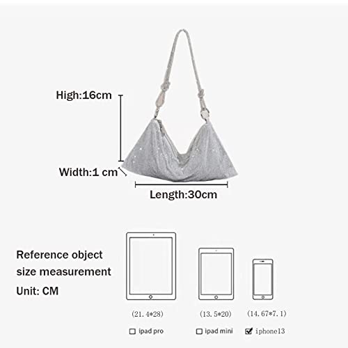 Women's Rhinestones Purses Silver Evening Bag Crystal Clutch Wedding Party Sparkly Hobo Bags for Women (silver)