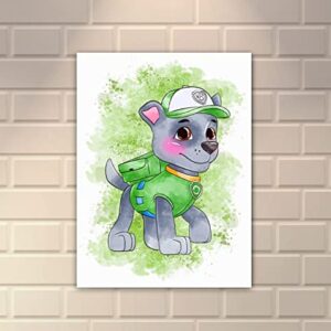 OzWood Crafts- Paw Patrol Wall Decor Poster Prints, Set of 6 FRAMELESS (8''x10''), Paw Patrol room decor for boys, Paw Set of 6 (8inchx10inch)