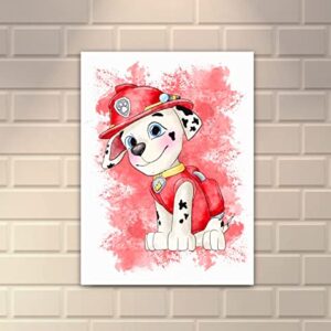 OzWood Crafts- Paw Patrol Wall Decor Poster Prints, Set of 6 FRAMELESS (8''x10''), Paw Patrol room decor for boys, Paw Set of 6 (8inchx10inch)