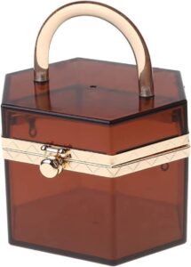 crossbody bag for women,women shoulder bags,clear purse acrylic box evening clutch bag handbag for women clear color (color : coffee)